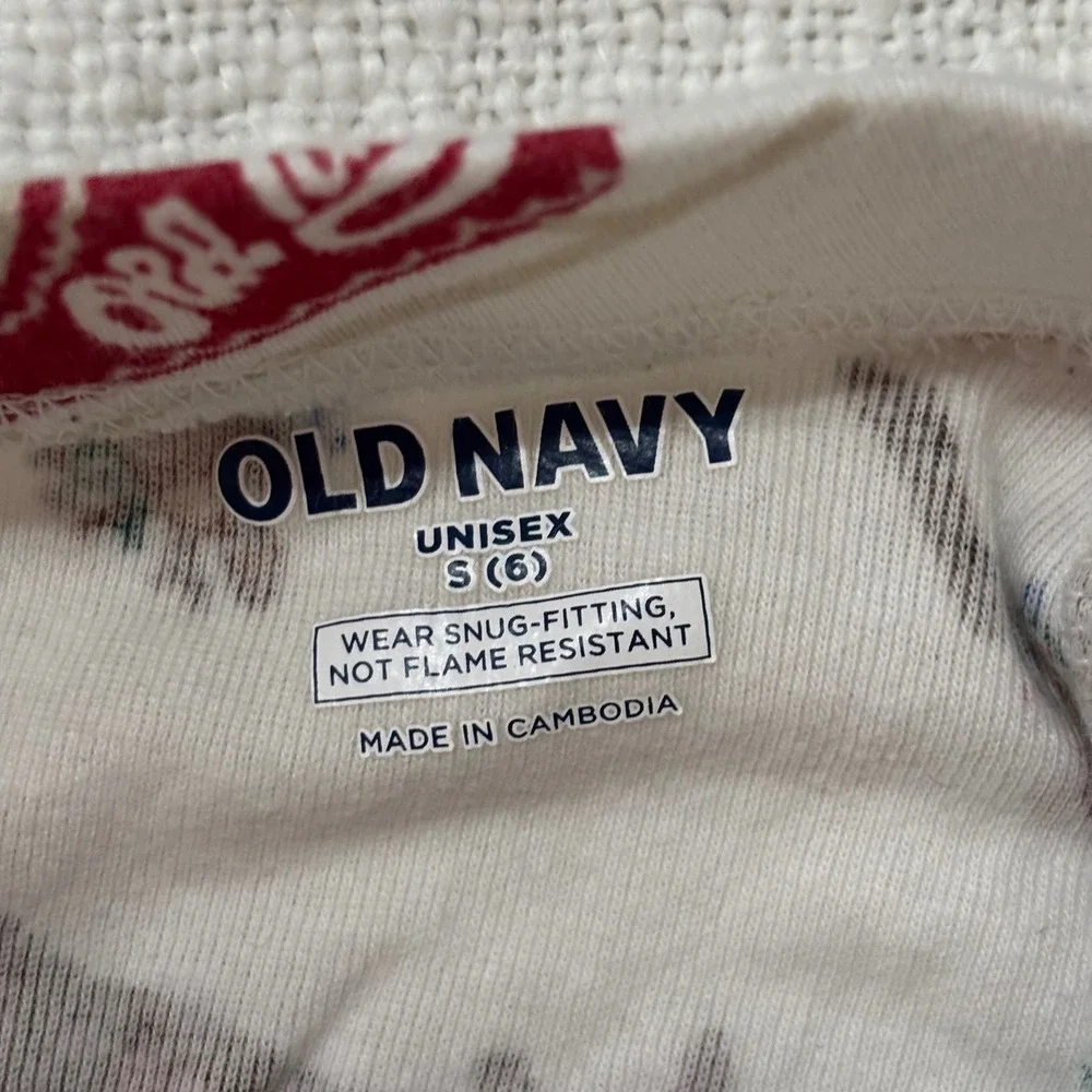 Old Navy Kids Unisex Christmas Pajama Set Bundle Reindeer Believe Navy Cream S 6
